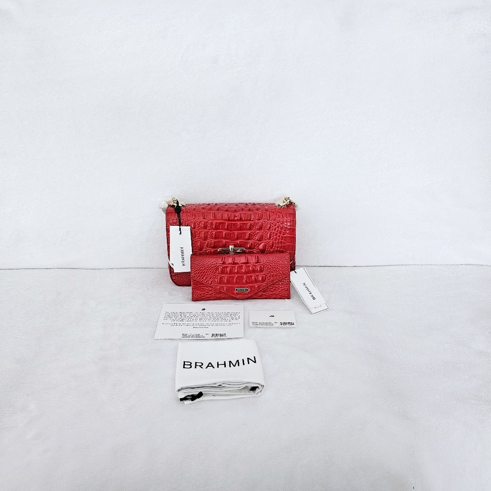 NWT Brahmin CARNATION RED Rosalie w/Veronica Wallet
